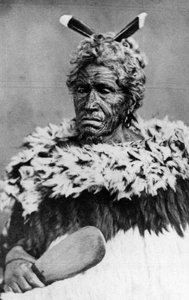 Egy maori férfi portréja, 1880 előtt